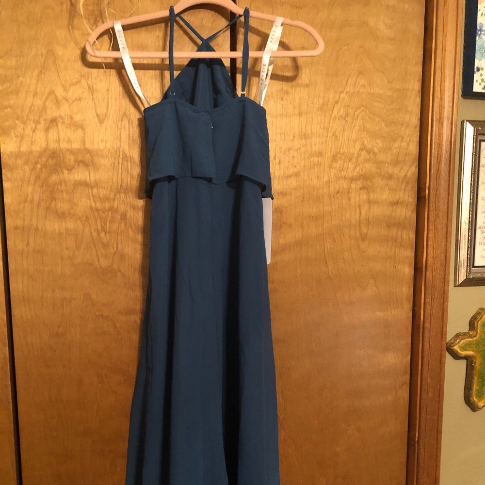 Girls Junior Bridesmaid Dress - Blue Dress - Size 8